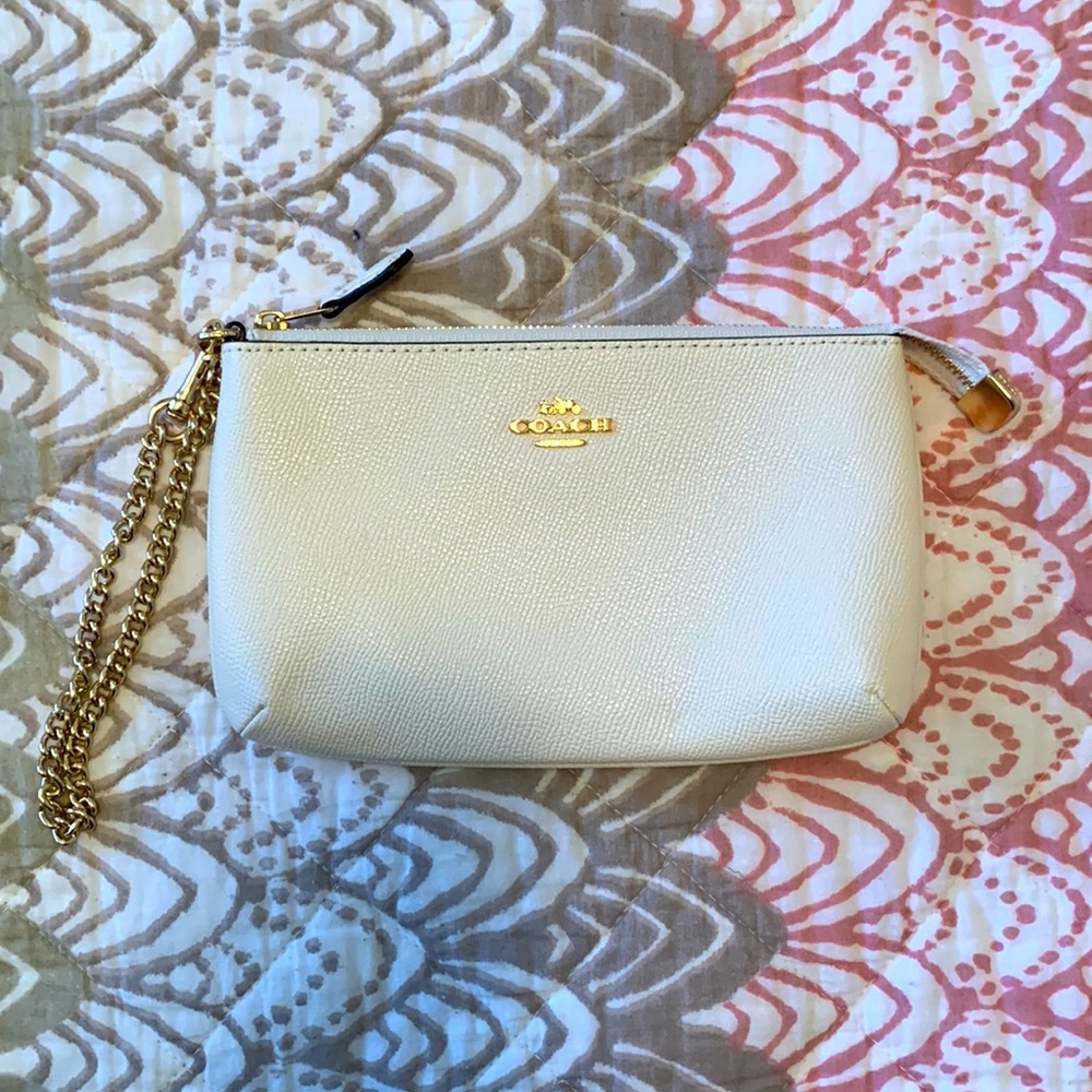 New Authentic Coach Leather Wristlet